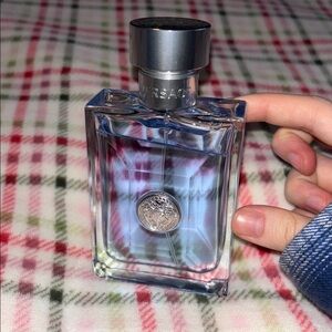 Versace Silver and Blue Fragrance Bottle